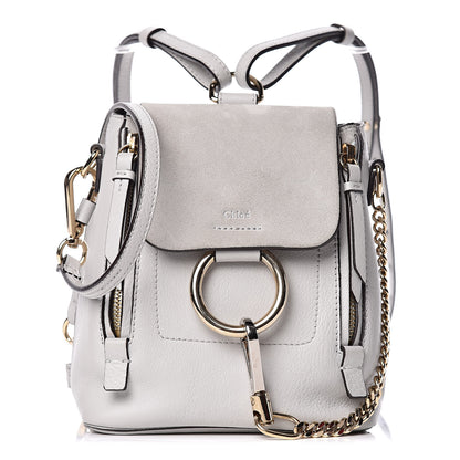 Chloe Suede Calfskin Mini Faye Backpack Airy Grey 1 of 11