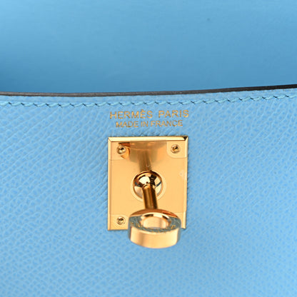 Hermes Epsom Mini Kelly Sellier 20 Celeste 6 of 11