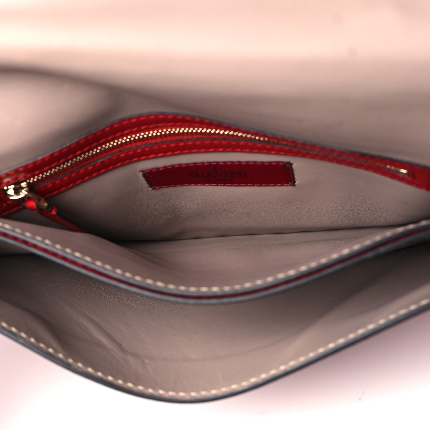 Nappa Rockstud Wristlet Clutch Rosso Valentino