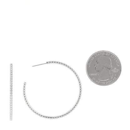 Cartier 18K White Gold Diamond Large Etincelle Hoop Earrings 2 of 5