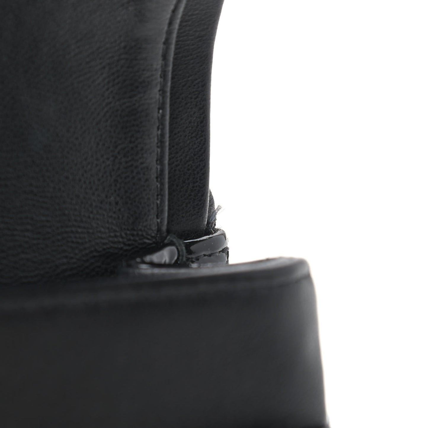 Patent Quilted Medium Double Flap Black
