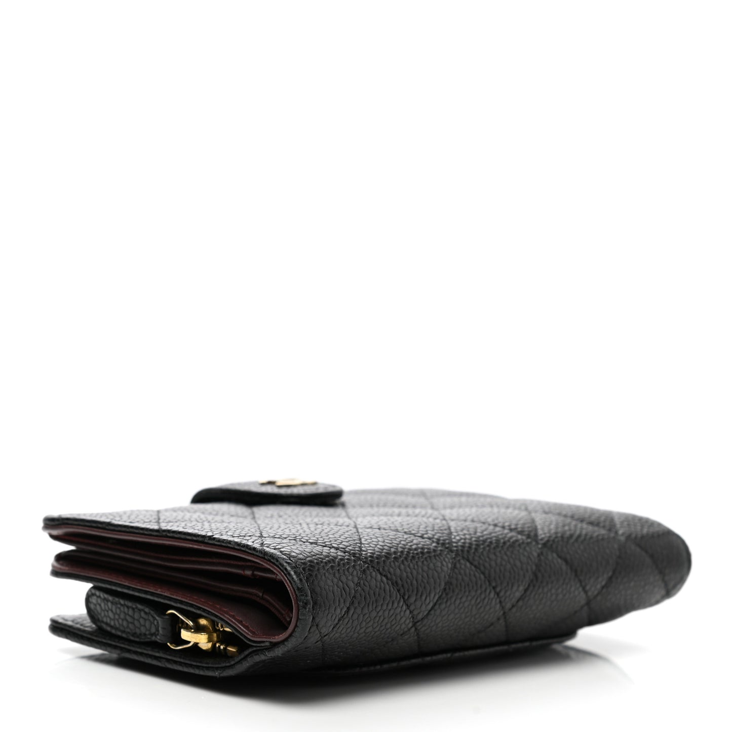 Caviar Quilted Zipped Pocket Wallet Black