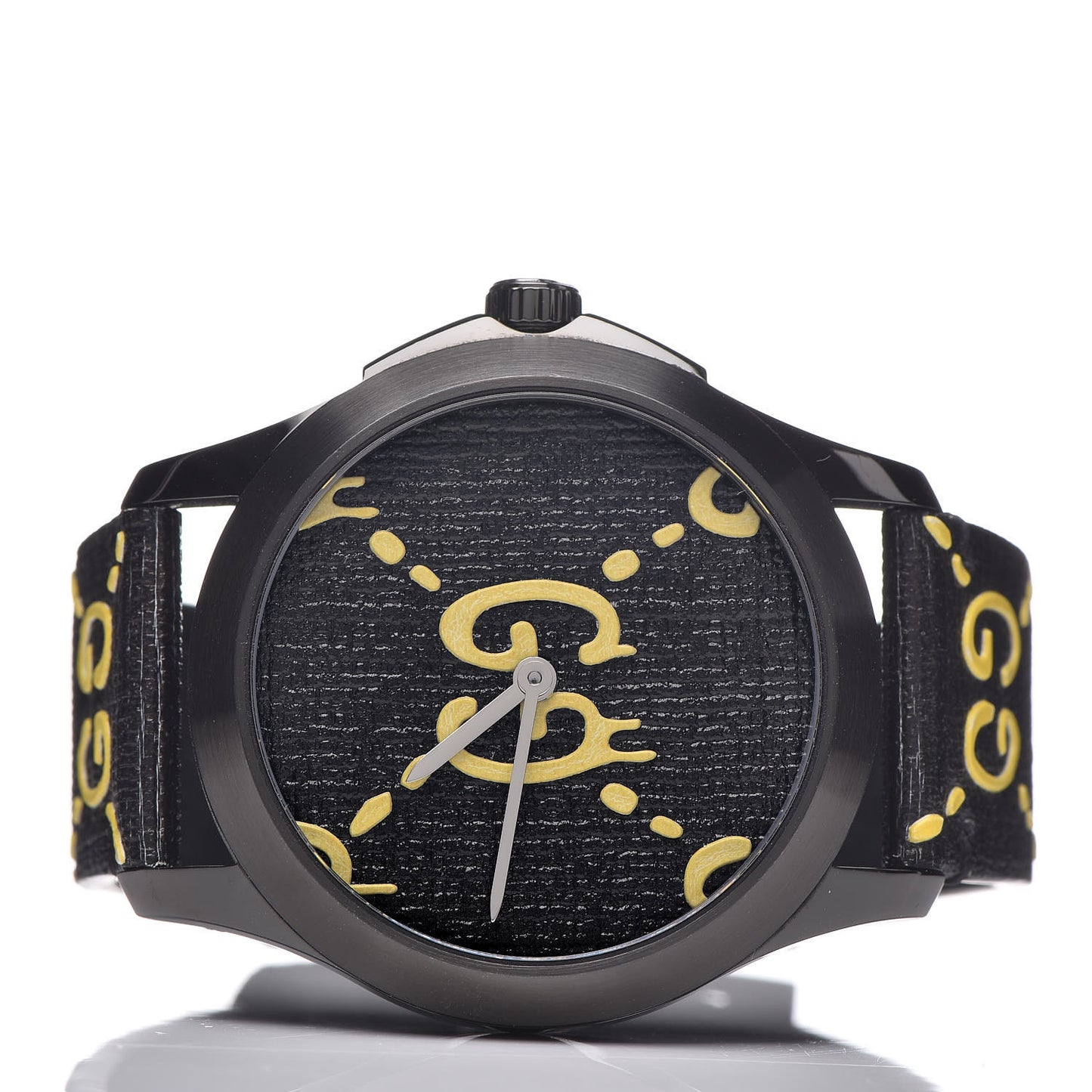 PVD Stainless Steel Canvas 38mm G-Timeless GucciGhost Quartz Watch Black