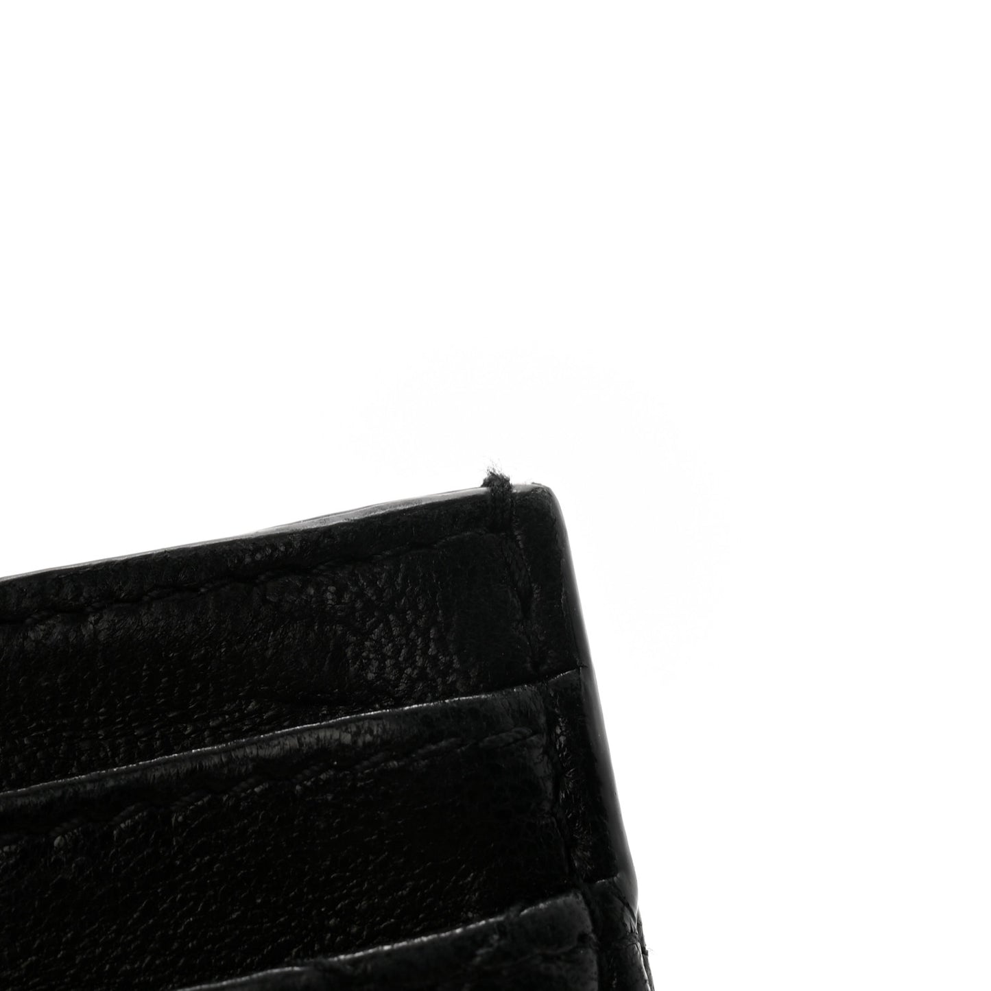 Lambskin Quilted Gaby Credit Card Case Black