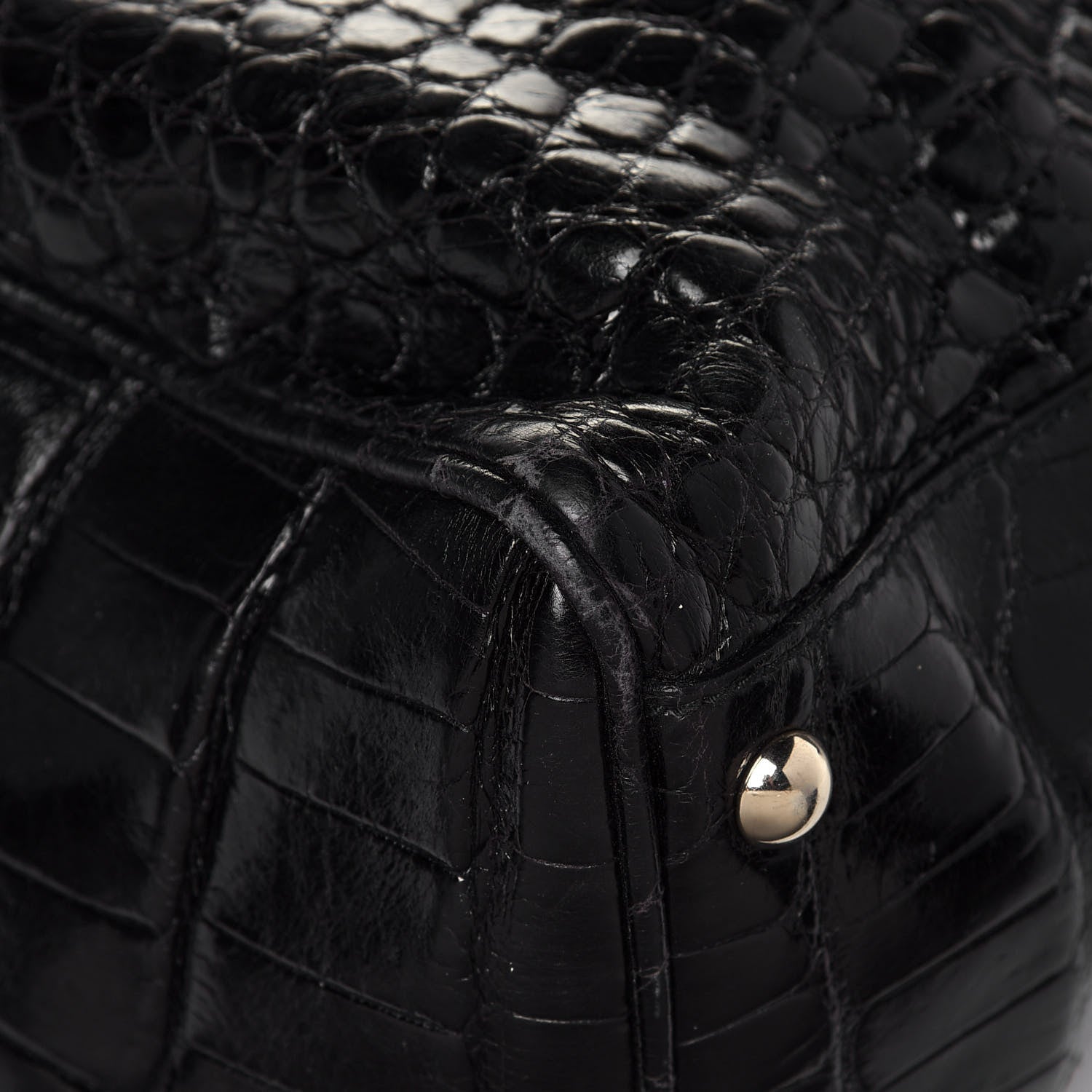 Gucci Crocodile Peggy Braided Tote Black 11 of 15
