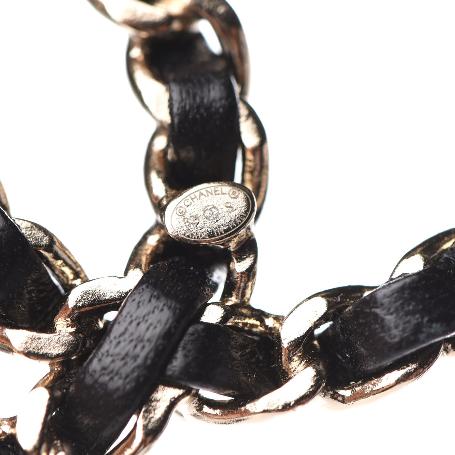 Chanel Lambskin Chain CC Brooch Black Gold 4 of 5
