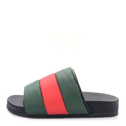 Gucci Nylon Web Womens Slide Sandals 39 Black Green Red 1 of 9