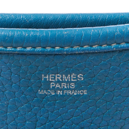 Hermes Taurillon Clemence Evelyne III PM Blue Jean 7 of 8