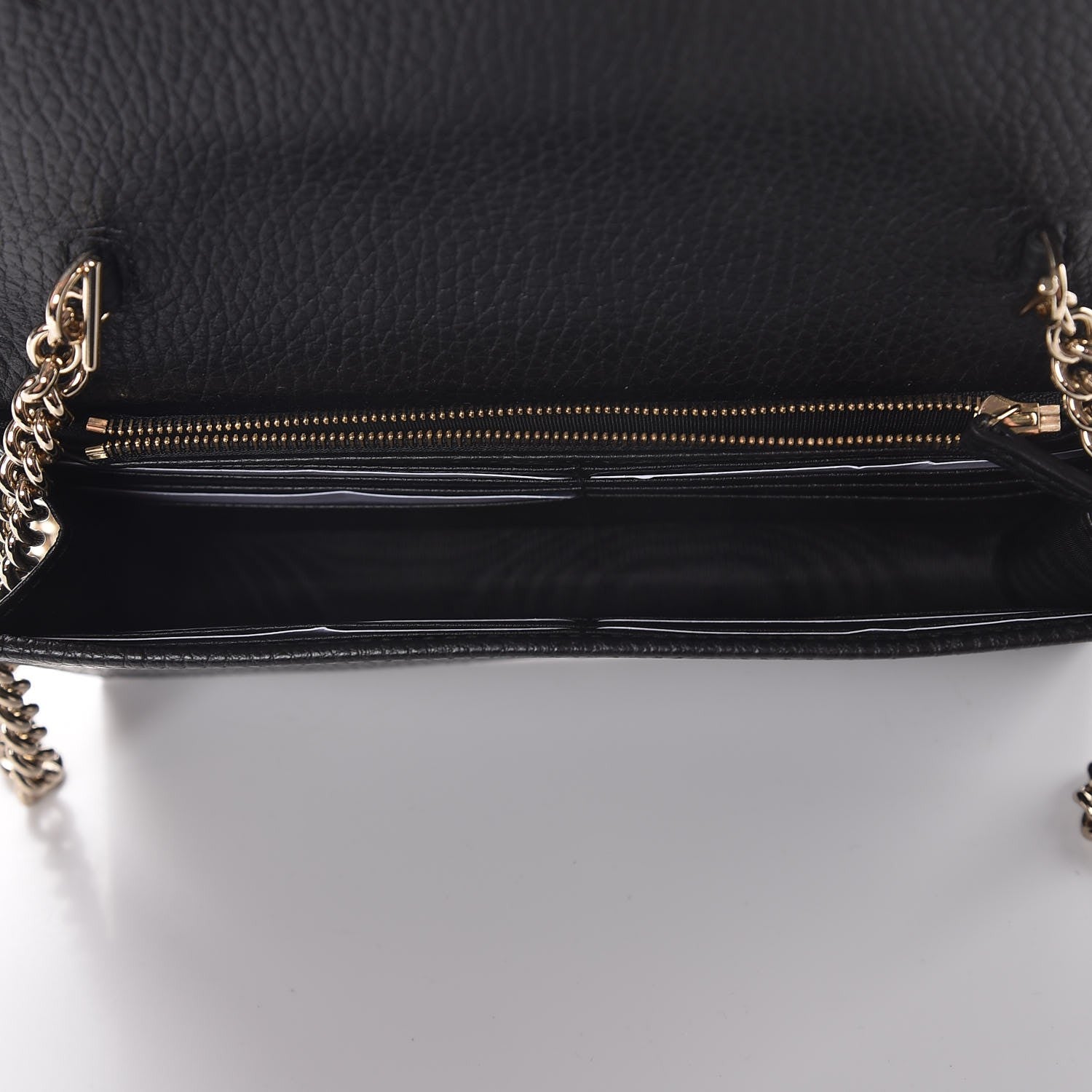 Gucci Dollar Calfskin Interlocking G Chain Wallet Black 5 of 8