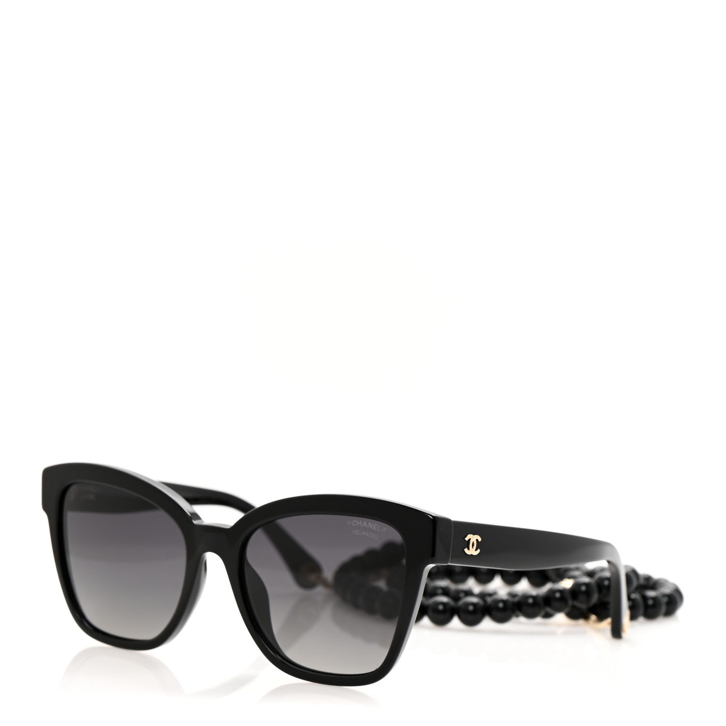Acetate Chain Square Sunglasses 5487-A Black