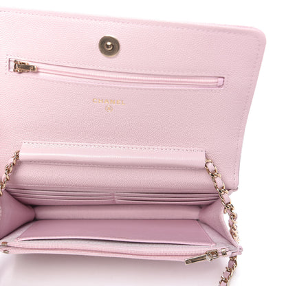 Chanel Caviar Quilted Wallet On Chain WOC Light Pink 5 of 12