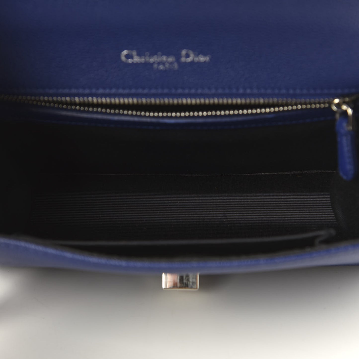 Grained Calfskin Small Diorama Flap Bag Bleu De Minuit