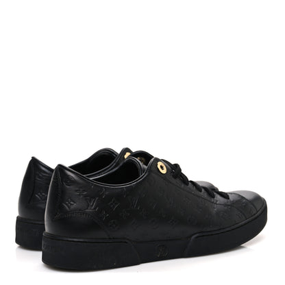 Louis Vuitton Calfskin Embossed Monogram Mens Luxembourg Sneakers 36 Black 5 of 10
