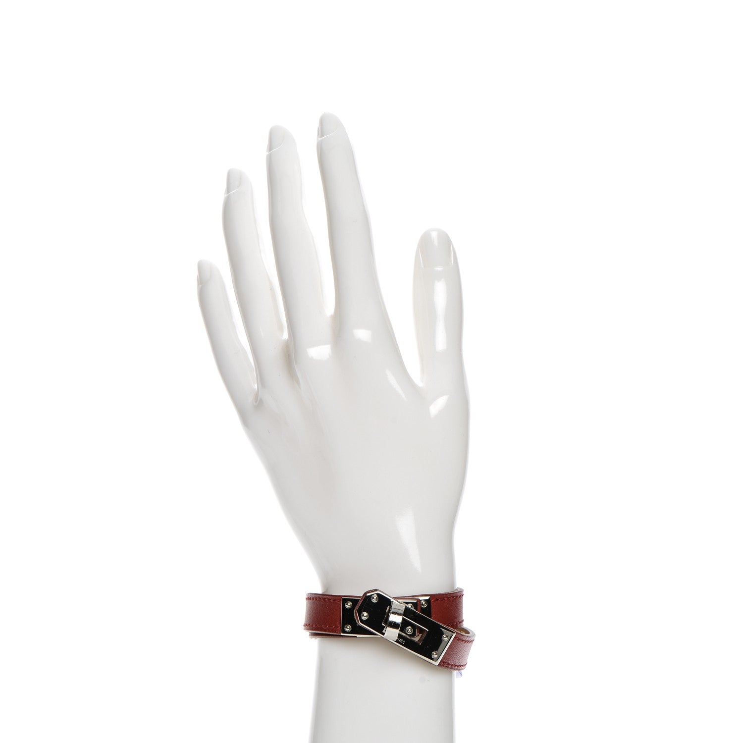 Hermes Chamonix Kelly Double Tour Bracelet S Rouge Garance 2 of 7