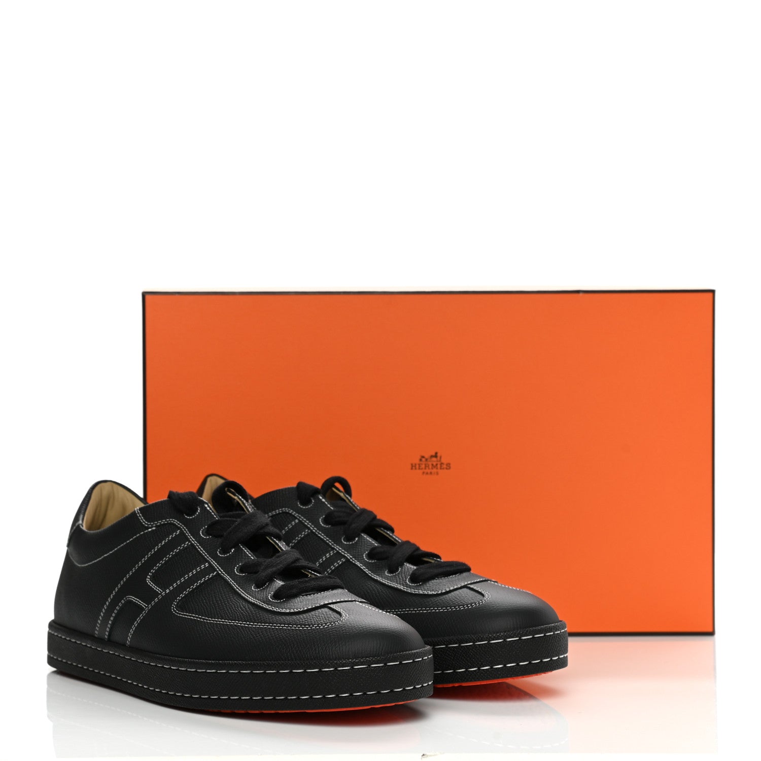 Hermes Epsom Mens Boomerang Sneakers 42.5 Black 9 of 9