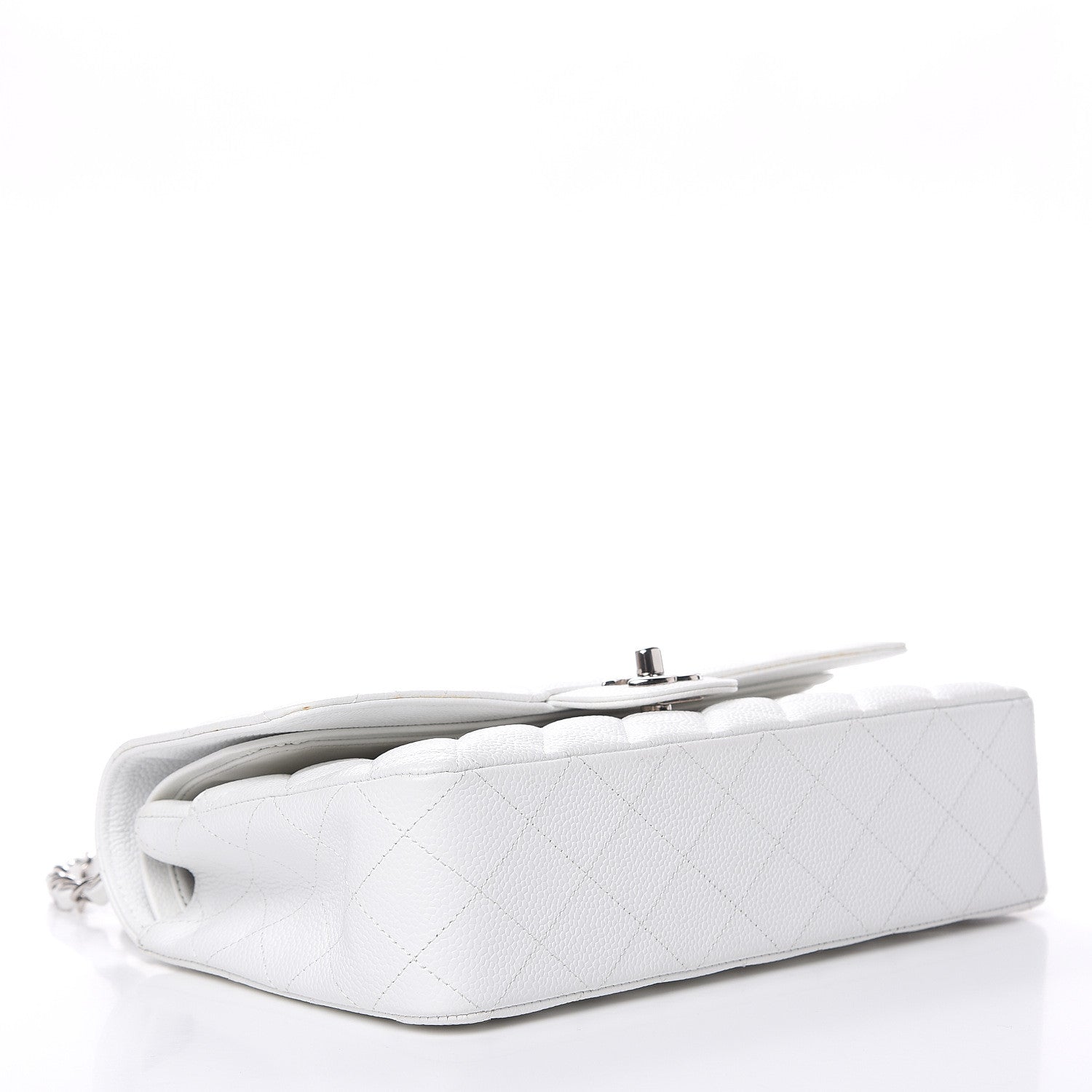 Chanel Caviar Quilted Medium Double Flap White 4 of 14