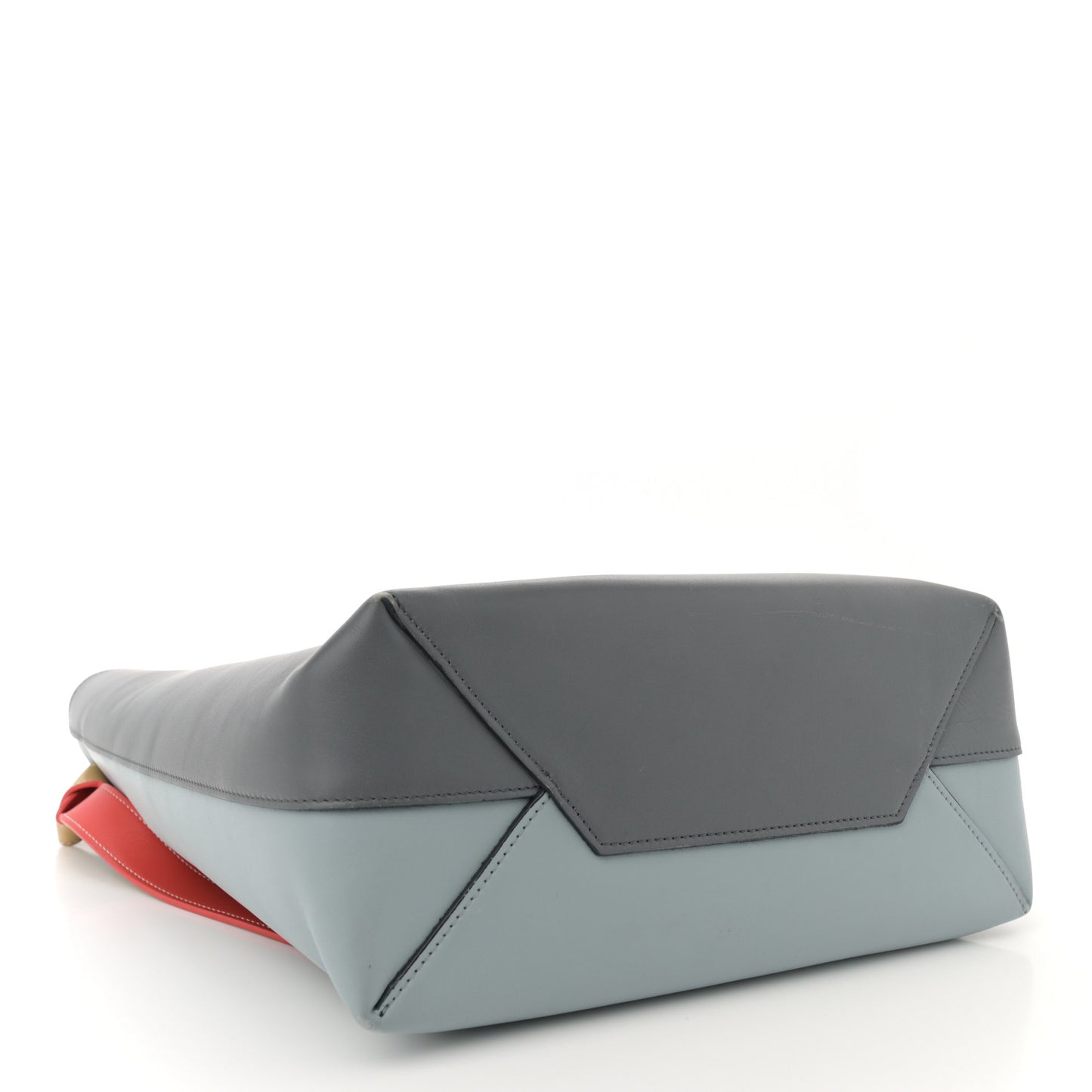 Shiny Smooth Calfskin Small Twisted Cabas Kohl Cloud