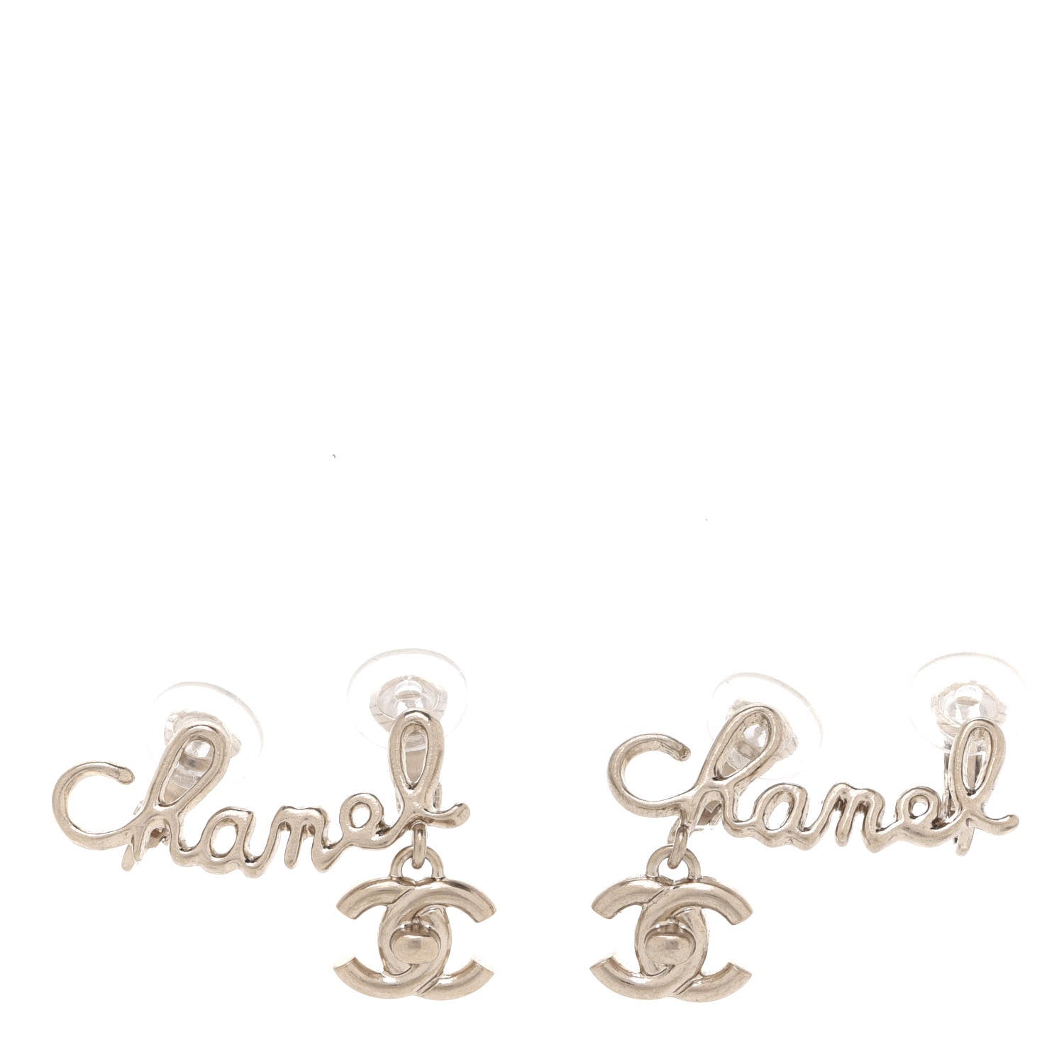 Chanel Metal CC Turnlock Climber Clip On Earrings Gold 1 of 5