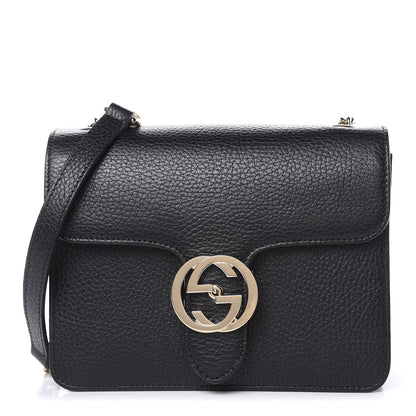 Gucci Dollar Calfskin Small Interlocking G Shoulder Bag Black 1 of 10