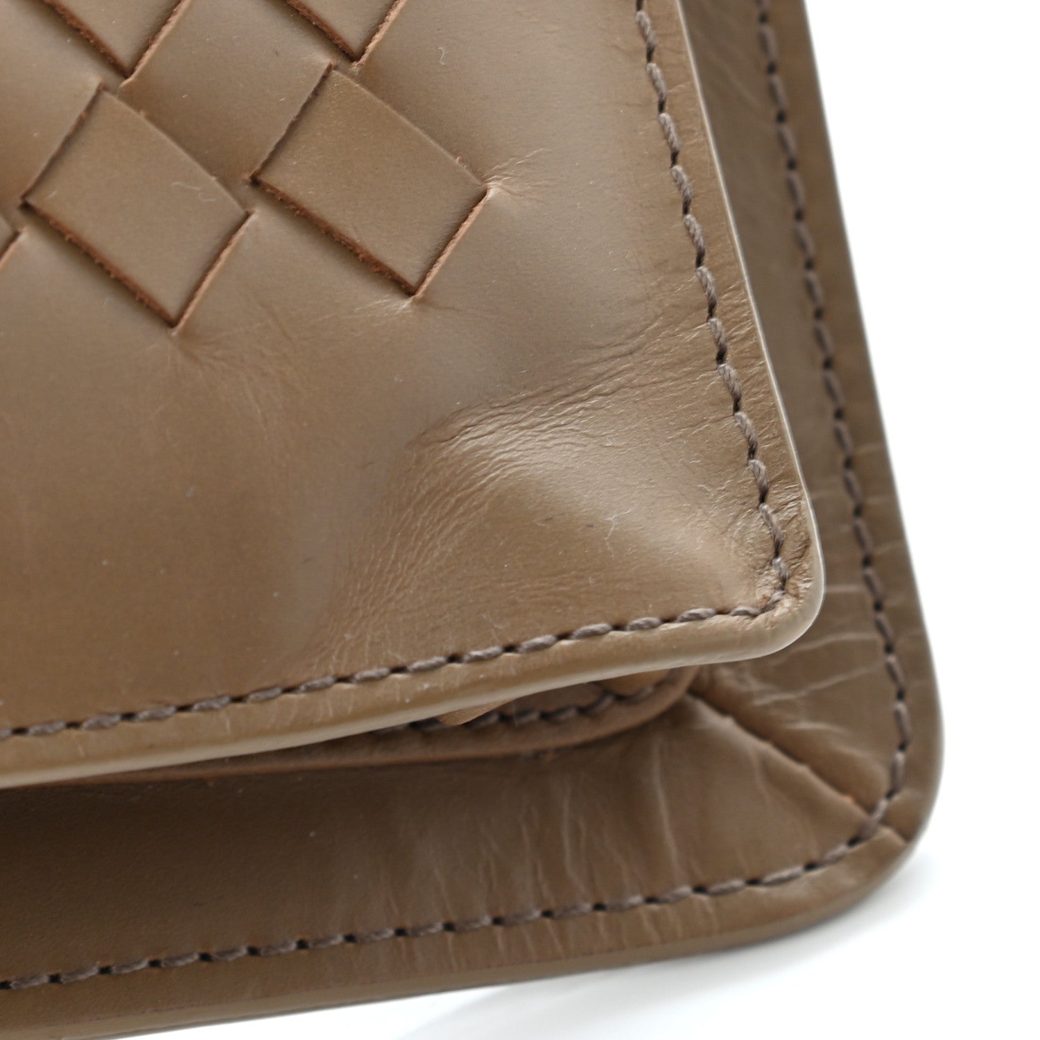 Bottega Veneta Calfskin Intrecciato Pocket Flap Clutch Maple 7 of 11