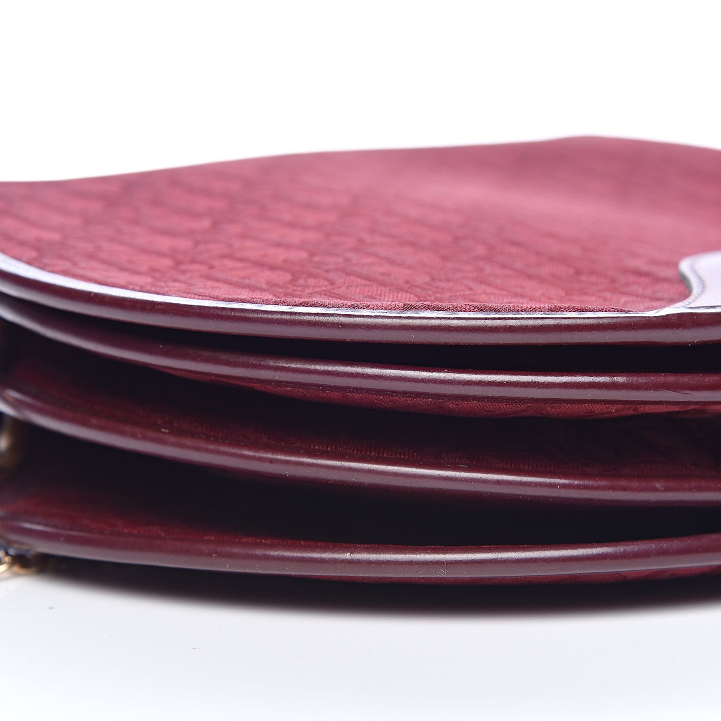 Monogram Round Chain Crossbody Red