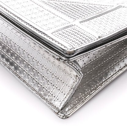 Christian Dior Metallic Patent Micro-Cannage Medium Diorama Flap Bag Silver 11 of 14