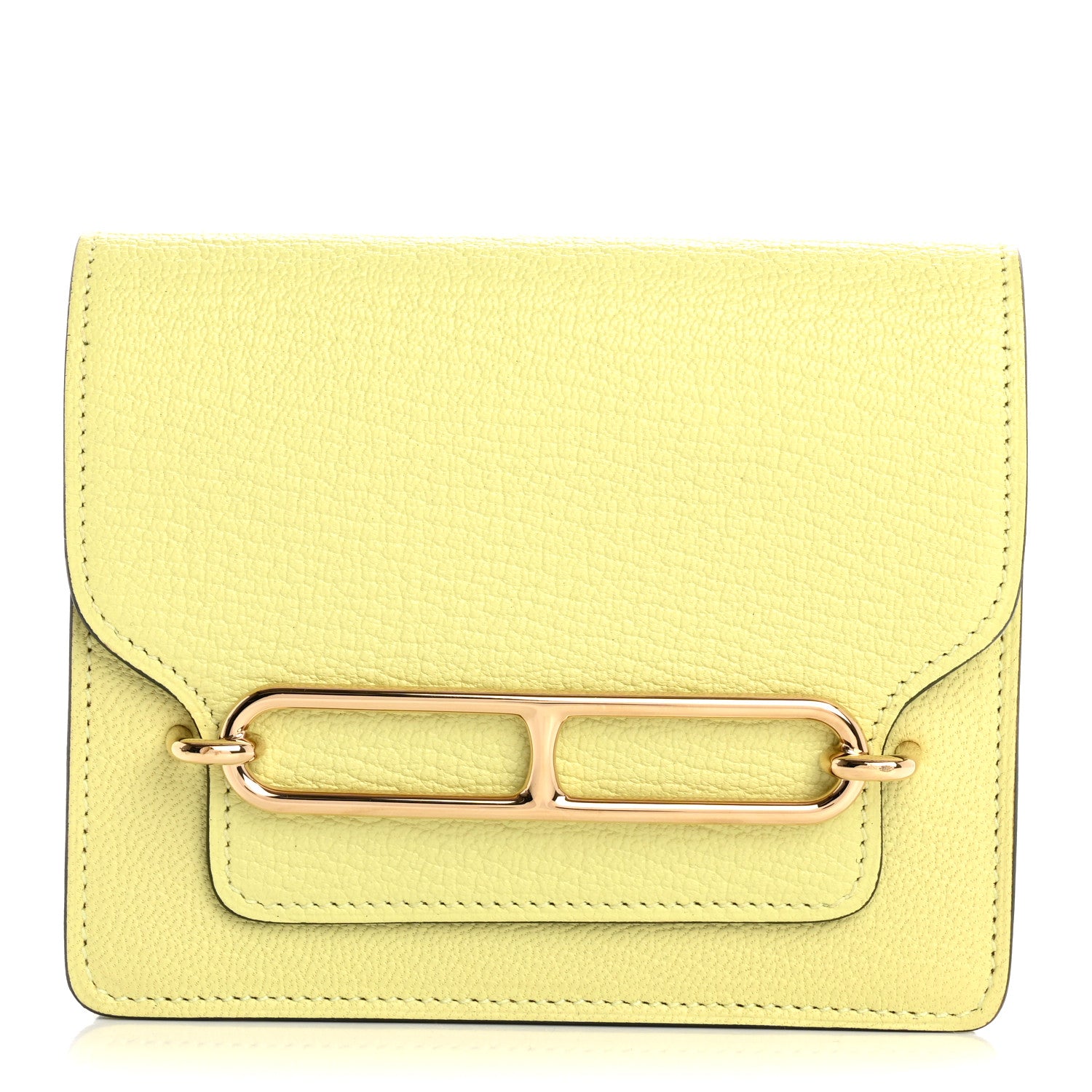 Hermes Chevre Mysore Roulis Slim Wallet Jaune Bourgeon 1 of 10