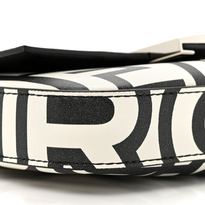 Fendi X MARC JACOBS Nappa Vitello King Logo Print Phone Baguette White Black 10 of 10