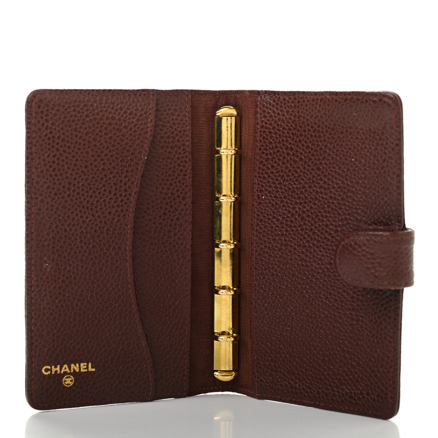 Chanel Caviar Timeless CC Ring Agenda Planner Brown 5 of 10