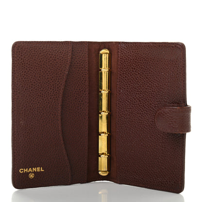 Chanel Caviar Timeless CC Ring Agenda Planner Brown 5 of 10