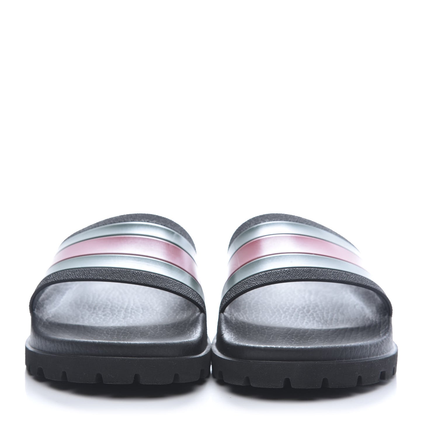 Rubber Web Mens Lug Sole Slide Sandals 8 Black Green Red