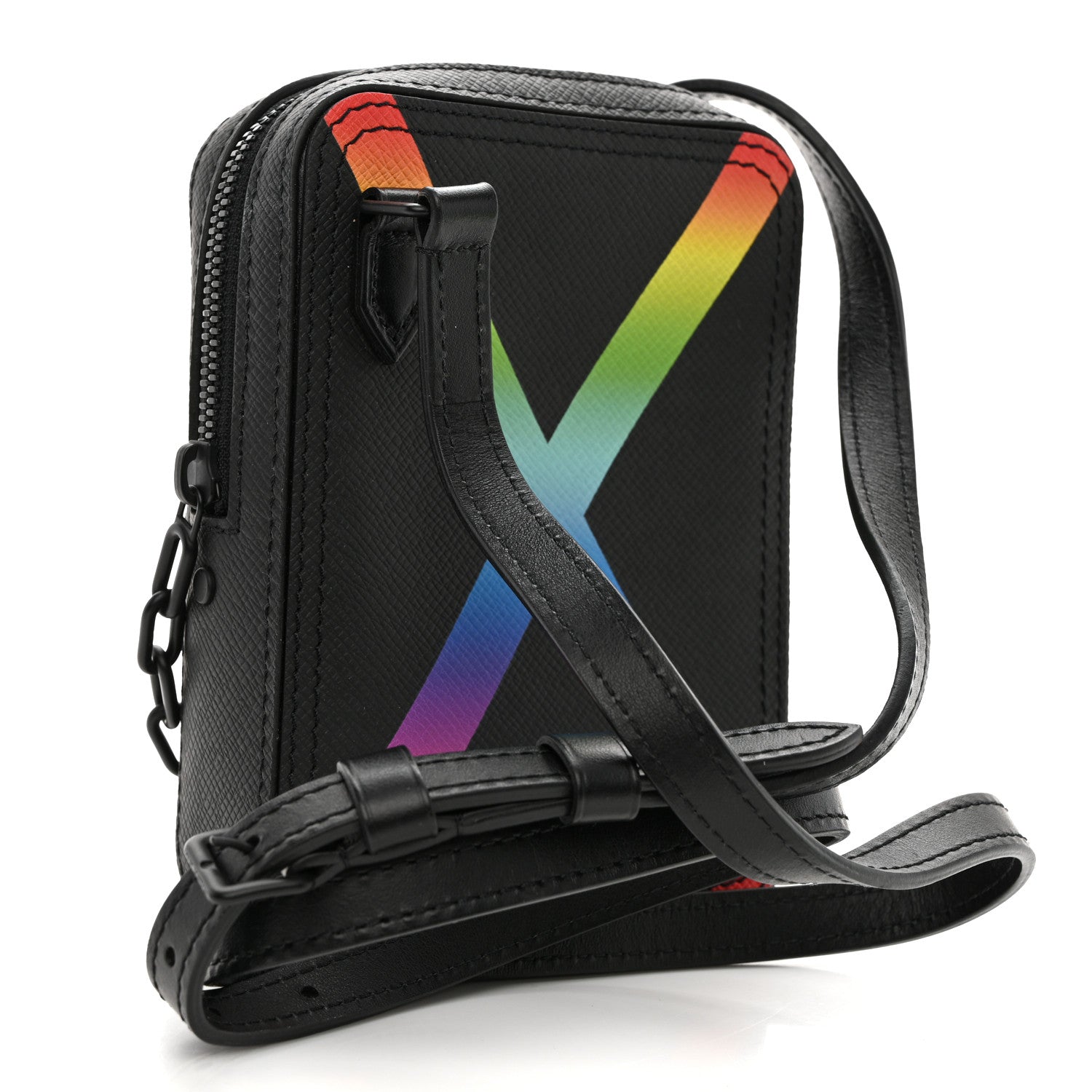 Louis Vuitton Taiga Rainbow Danube Messenger Black 3 of 11