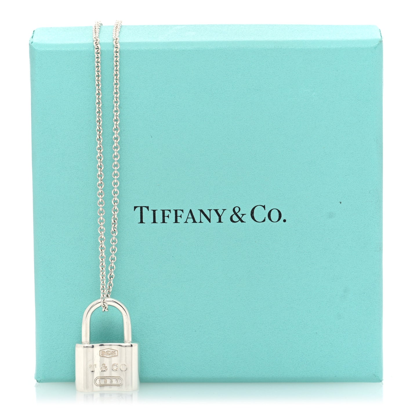 Sterling Silver 1837 Lock Charm Pendant Necklace
