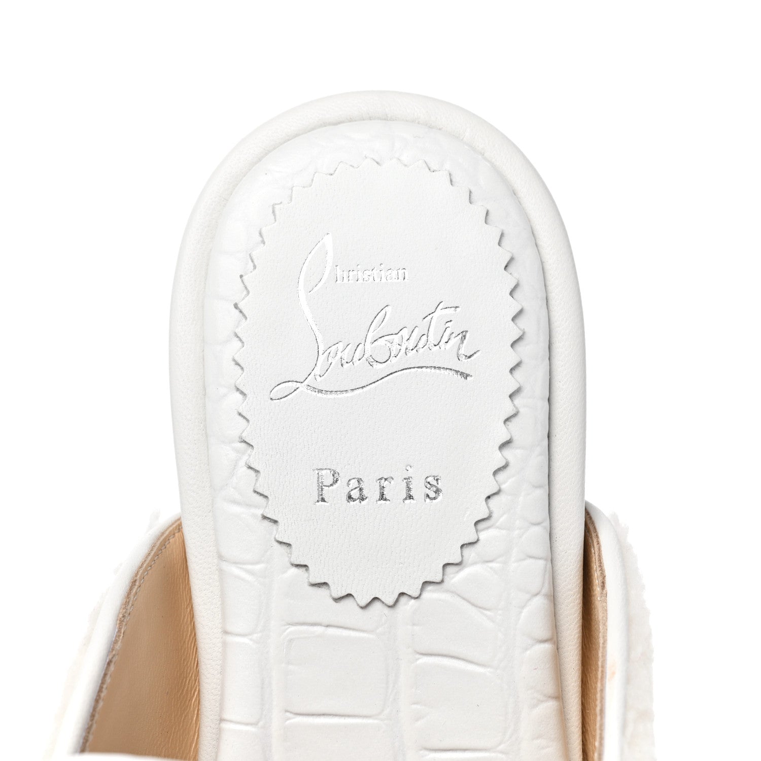 Christian Louboutin Navy Coolito Donna Slippers 38 White 7 of 8