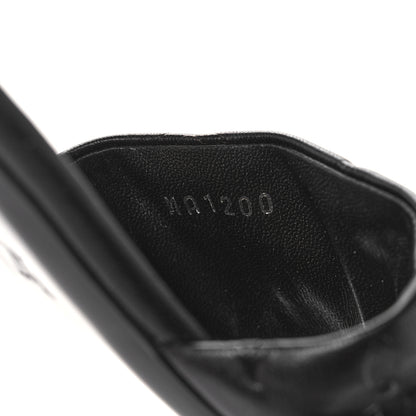 Louis Vuitton Lambskin Embossed Monogram Revival Flat Mules 36.5 Black 8 of 9