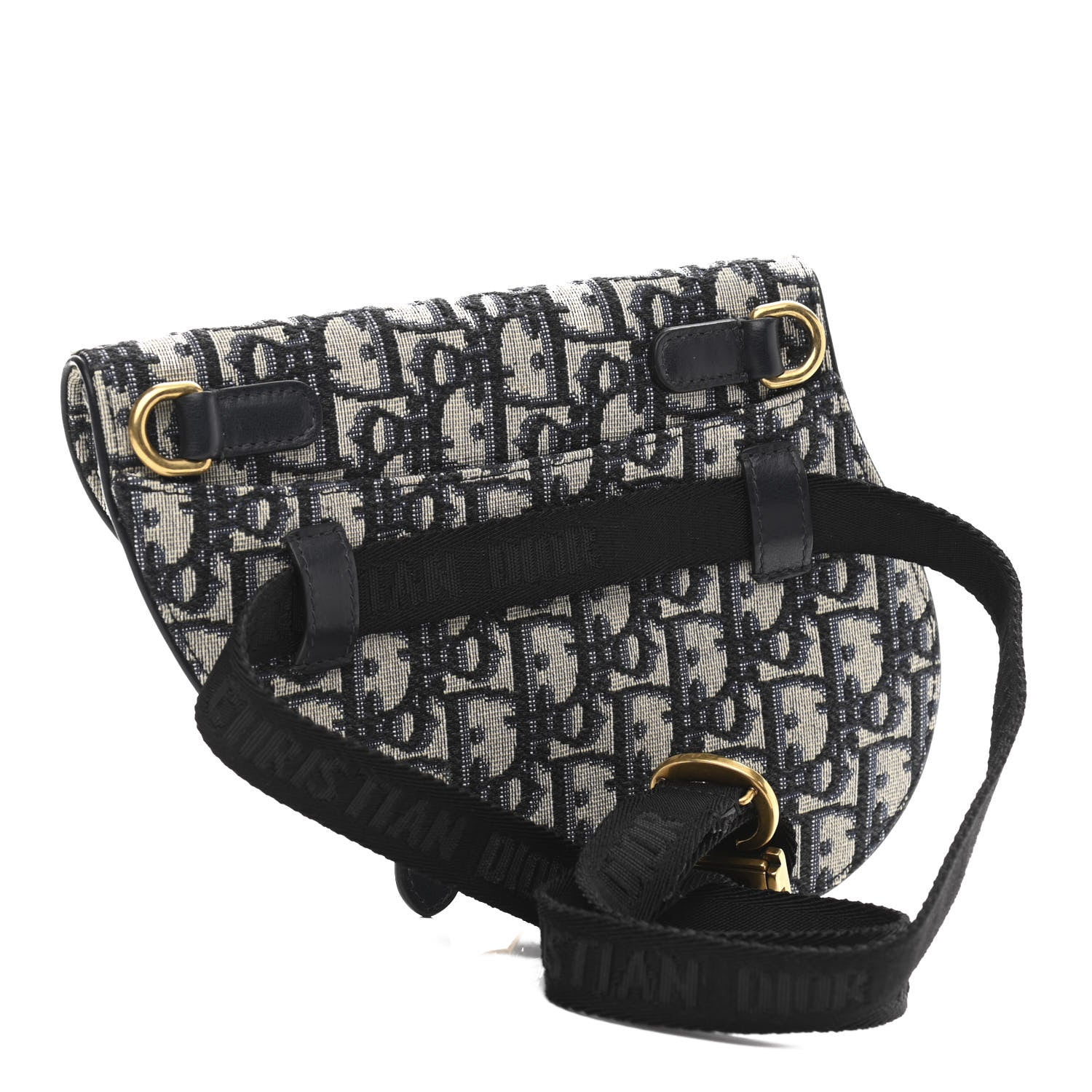 Christian Dior Oblique Saddle Belt Pouch Blue 3 of 9