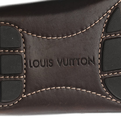 Louis Vuitton Grained Calfskin Monte Carlo Car Shoe Moccasin Loafers 10 Black 8 of 9