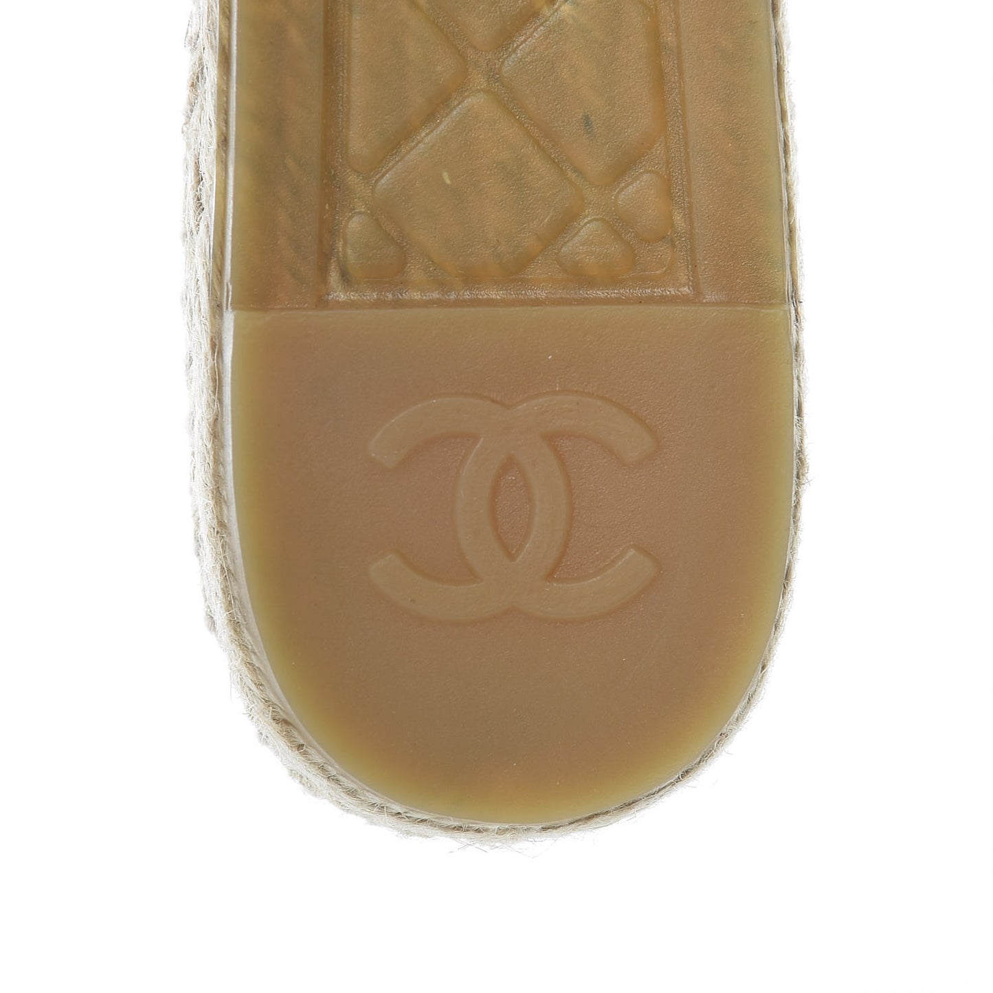 Lambskin Quilted CC Chain Espadrille Mules 38 Navy Black