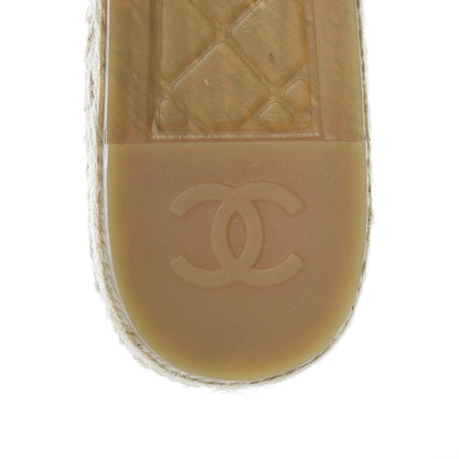 Chanel Lambskin Quilted CC Chain Espadrille Mules 38 Navy Black 8 of 14