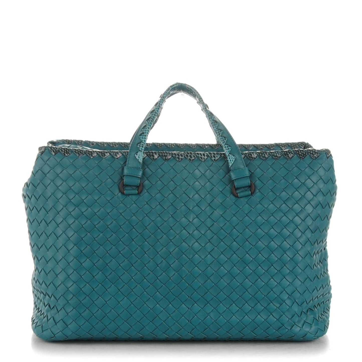 Nappa Intrecciato Ayers Brick Tote Teal
