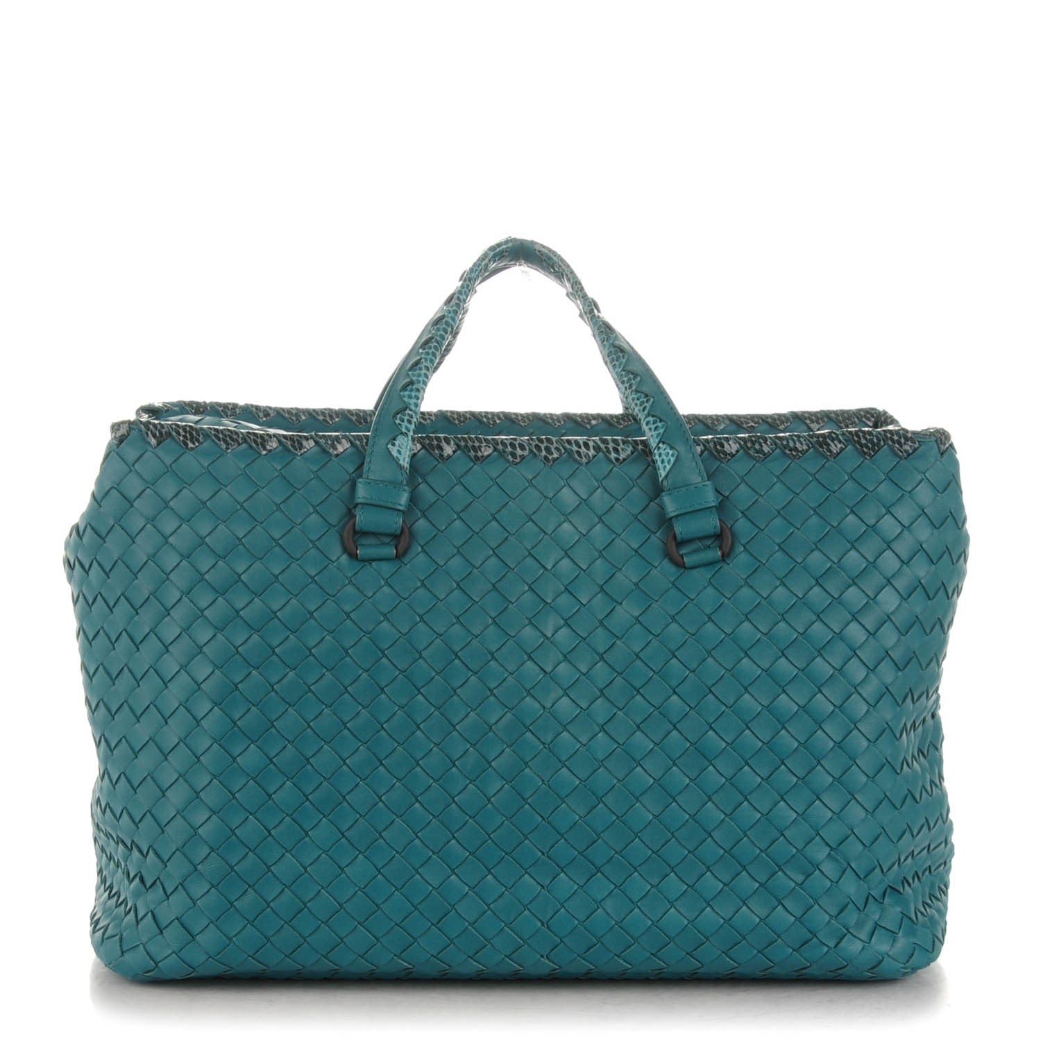 Bottega Veneta Nappa Intrecciato Ayers Brick Tote Teal 1 of 8