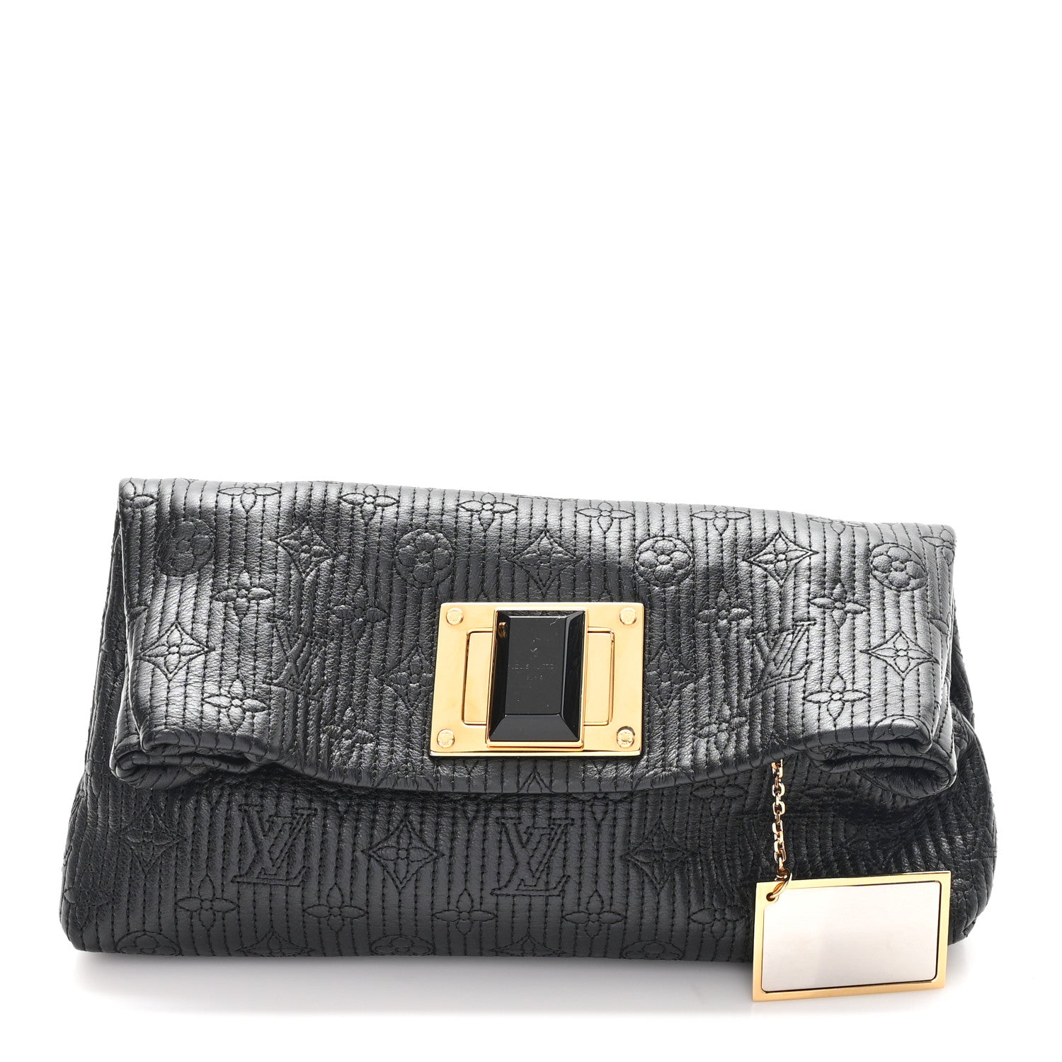 Louis Vuitton Calfskin Quilted Monogram Altair Clutch Black 1 of 7
