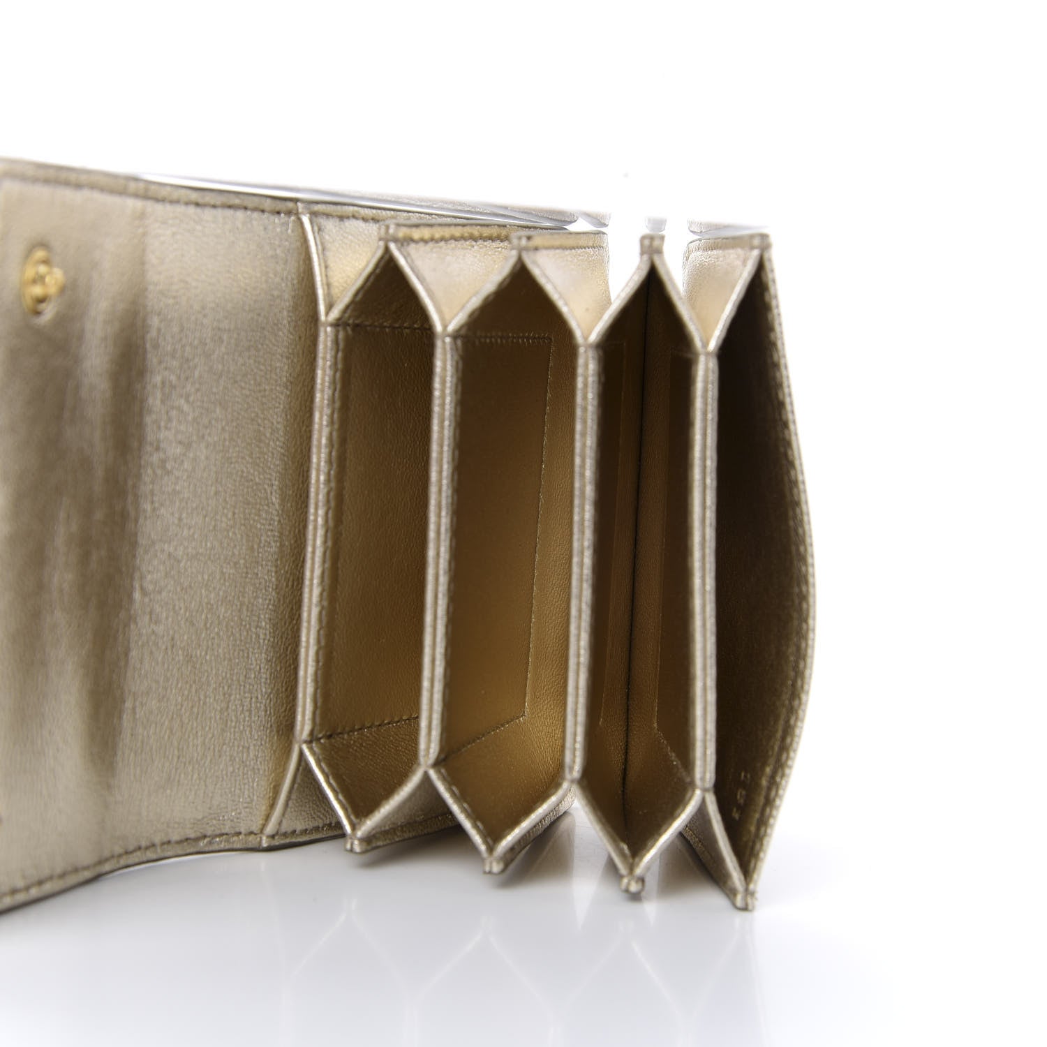 Prada Saffiano Triangle Mini Accordion Chain Wallet Pirite 4 of 5