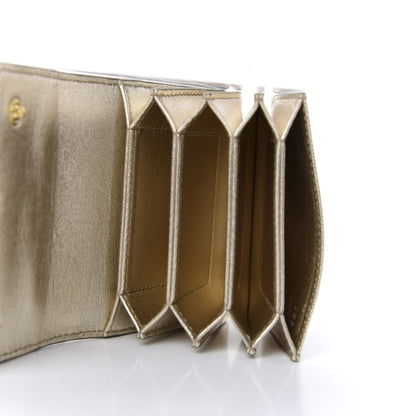 Prada Saffiano Triangle Mini Accordion Chain Wallet Pirite 4 of 5
