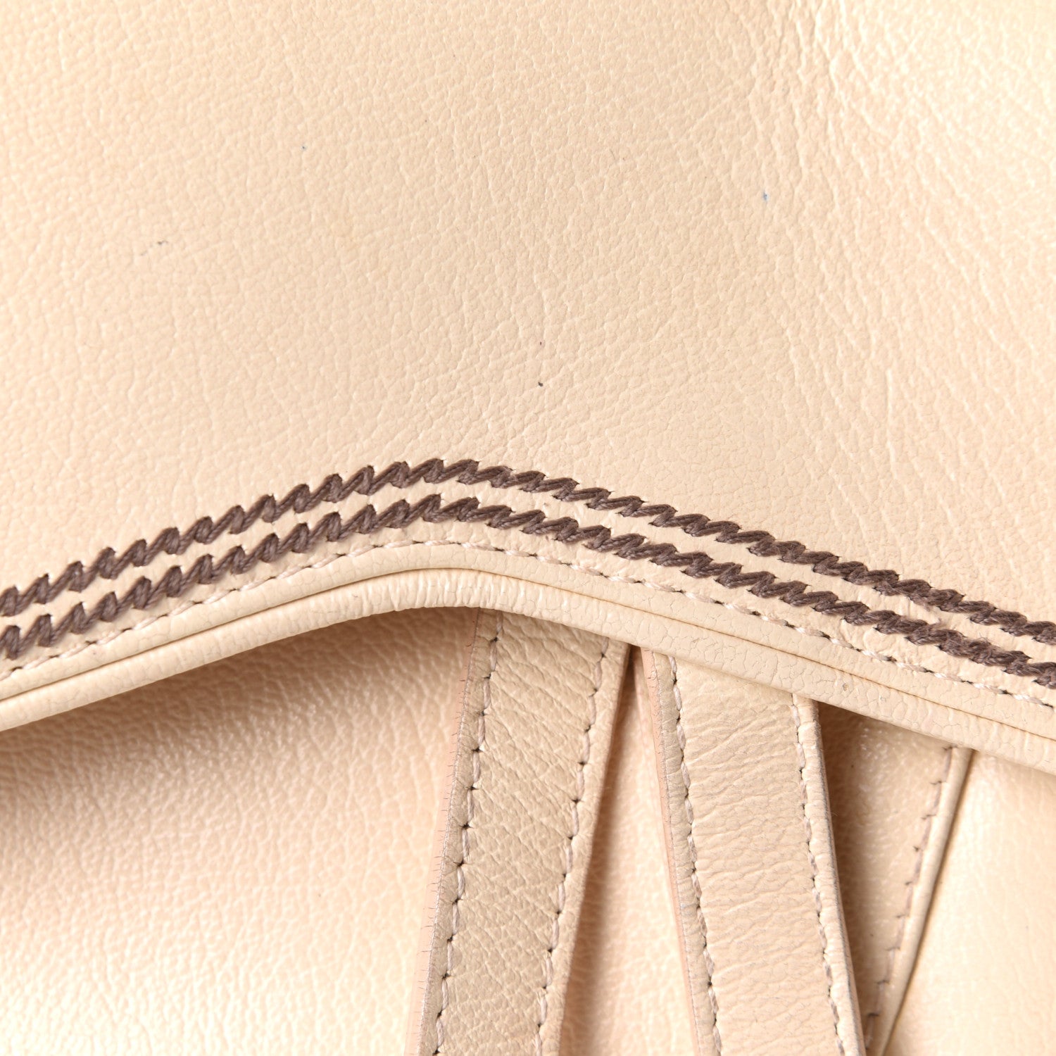 Christian Dior Grained Calfskin Saddle Bag Beige 11 of 19