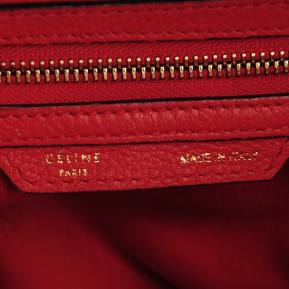 Celine Drummed Calfskin Mini Luggage Coquelicot 7 of 14