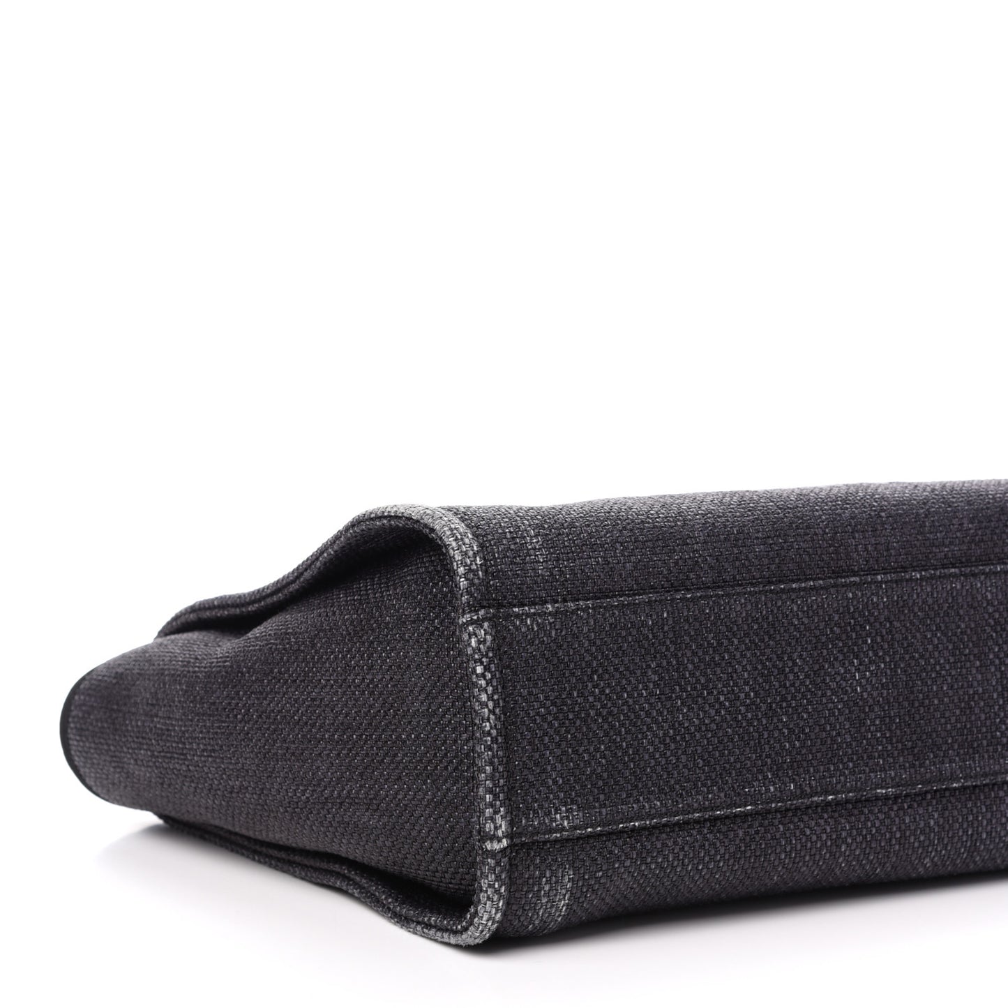 Mixed Fibers Calfskin Small Deauville Tote Black