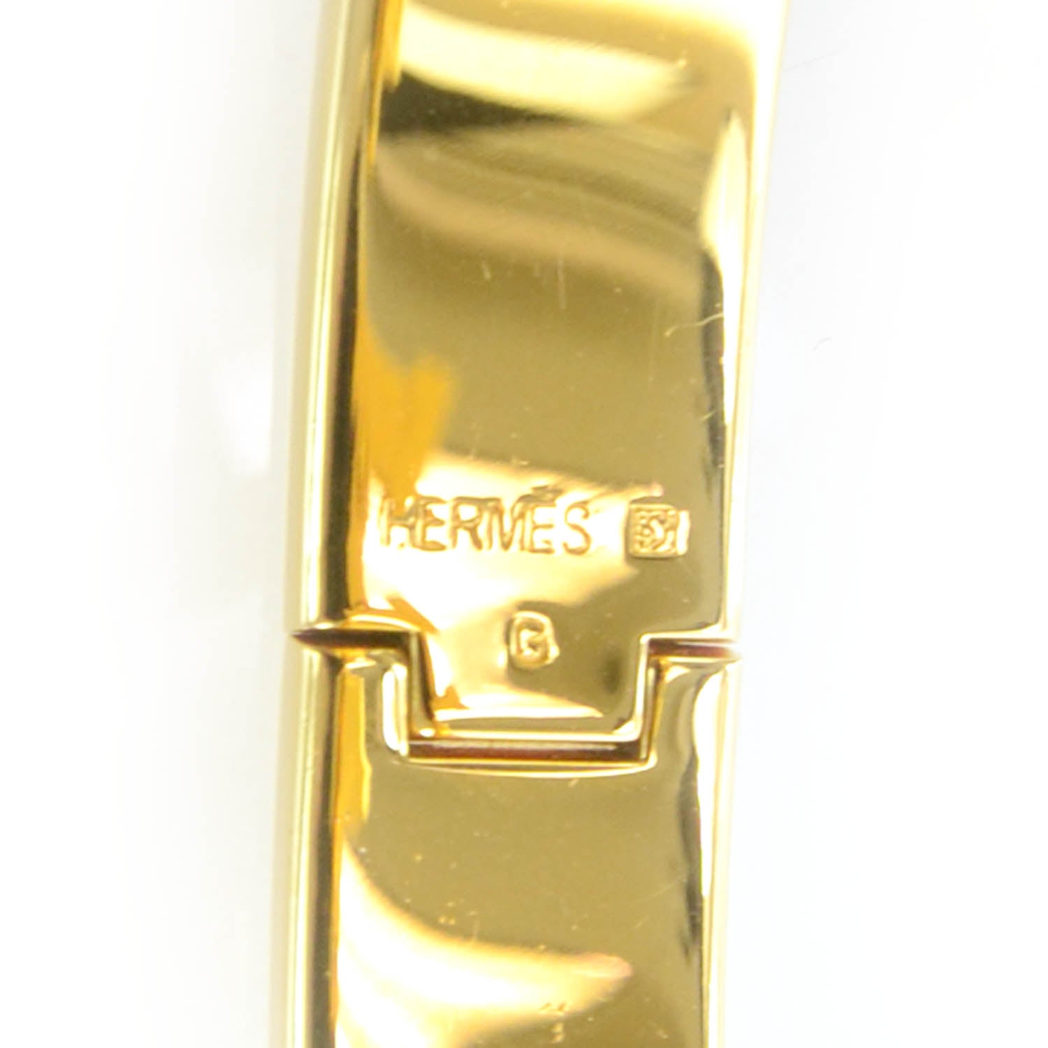 Hermes Enamel Narrow Clic Clac H Bracelet Orange 7 of 8