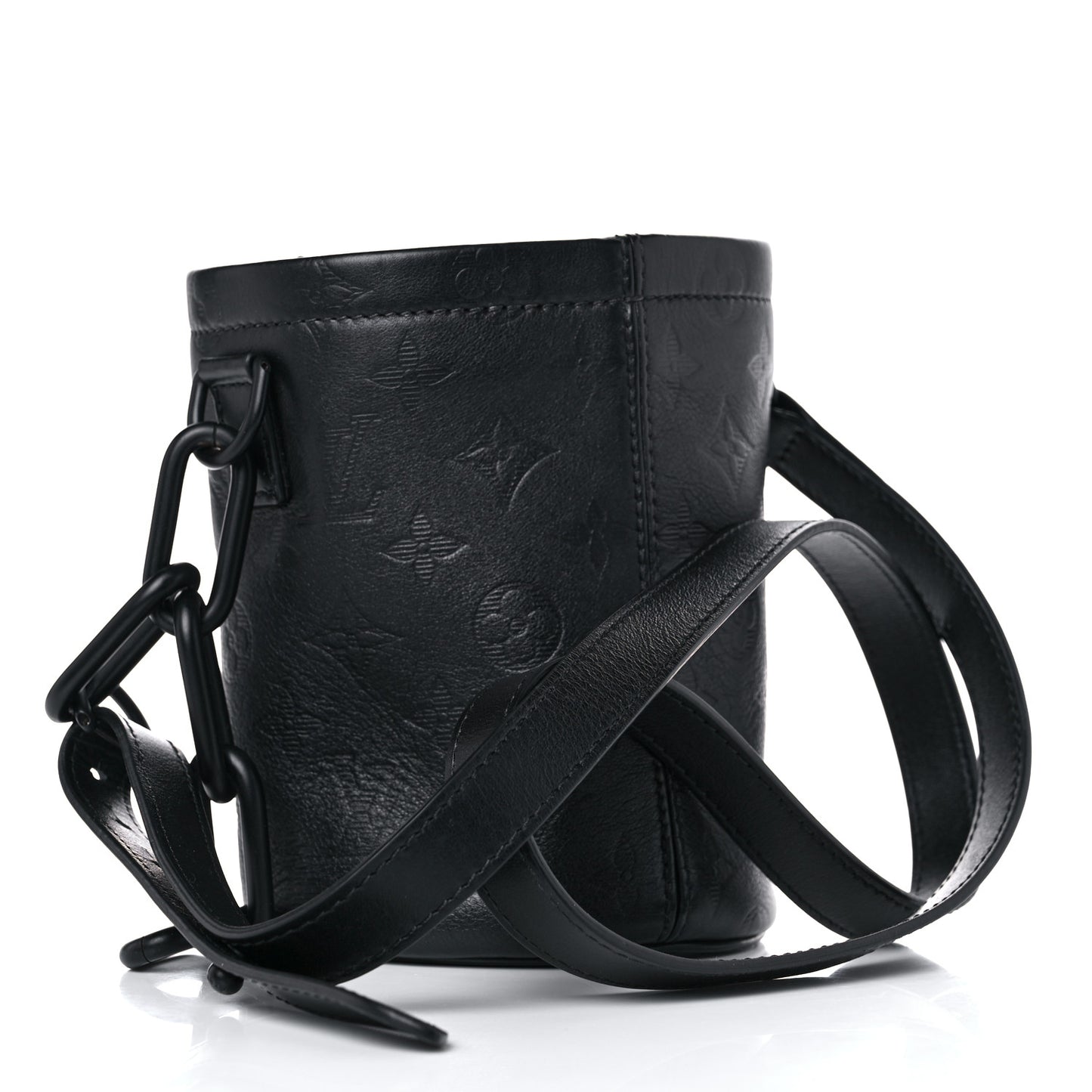 Shadow Monogram Chalk Nano Bag Black