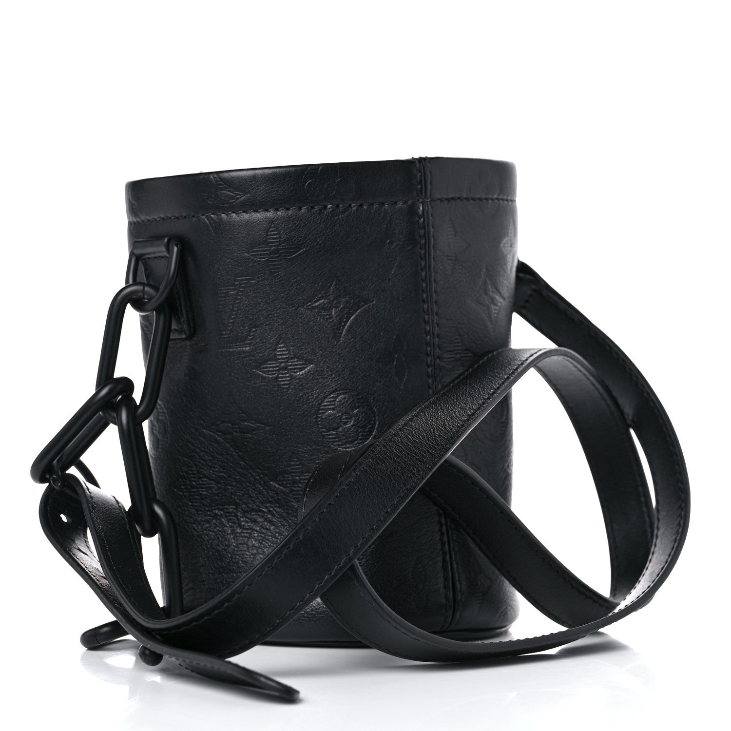 Louis Vuitton Shadow Monogram Chalk Nano Bag Black 4 of 10